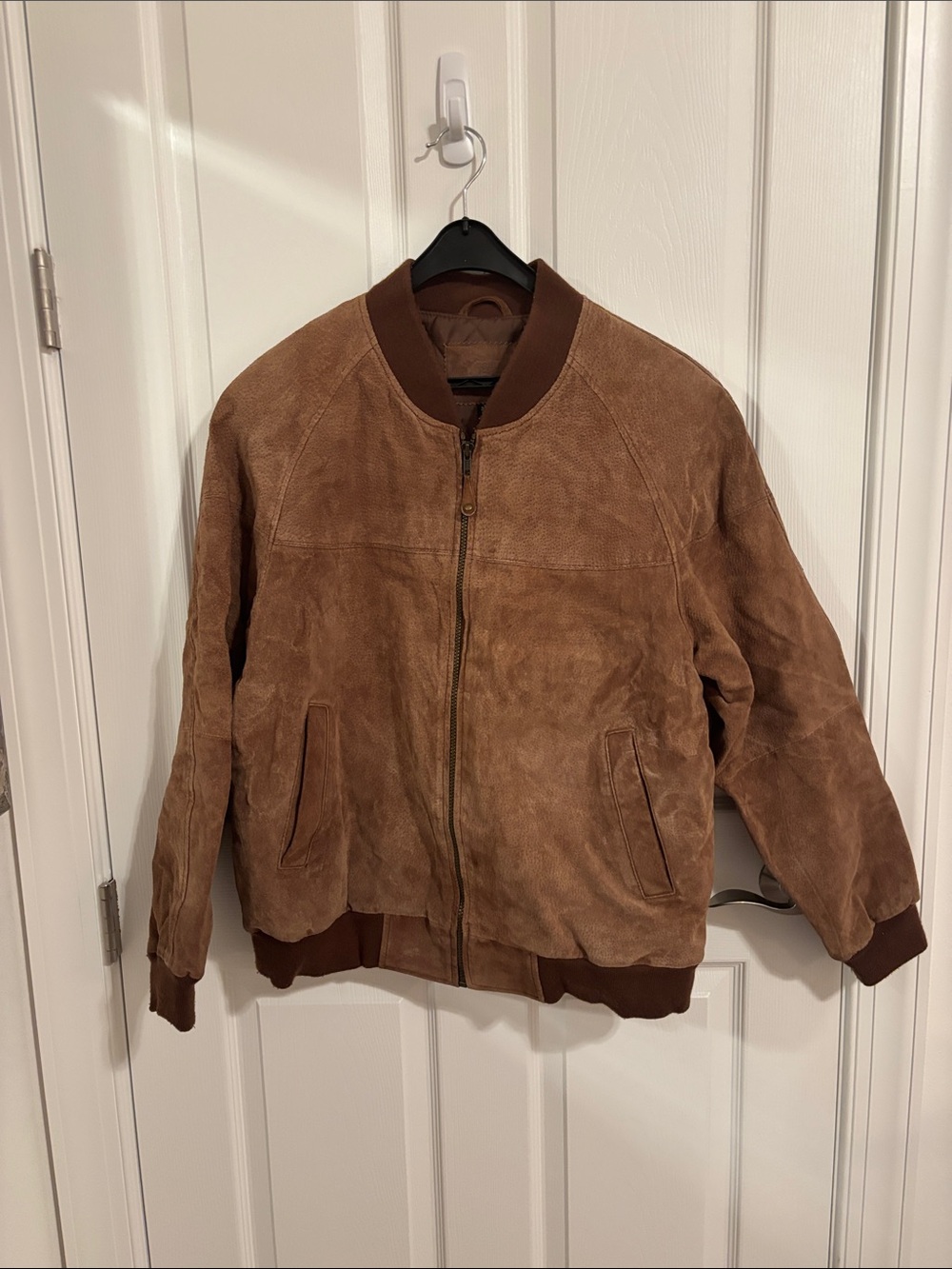 Route 66 Brown Suede Leather Bomber Jacket